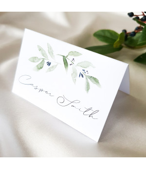 Luxury personalised wedding stationery suite with matching olive leaf designs.