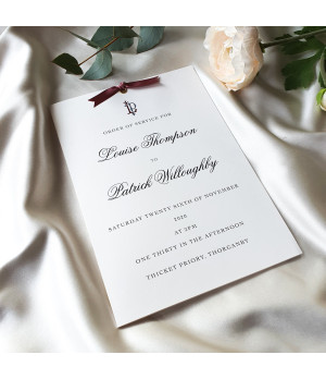 Elegant wedding invitation sample showcasing premium quality materials.
