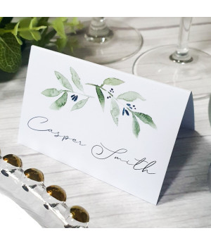 Elegance - Olive Leaves, White