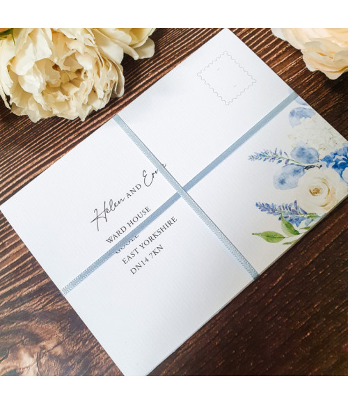 Luxury concertina wedding invitation with your names, wedding date, venue and guest information.