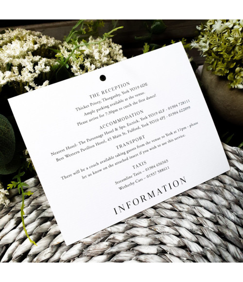 Personalised black evening wedding invitation suite with monogram initials