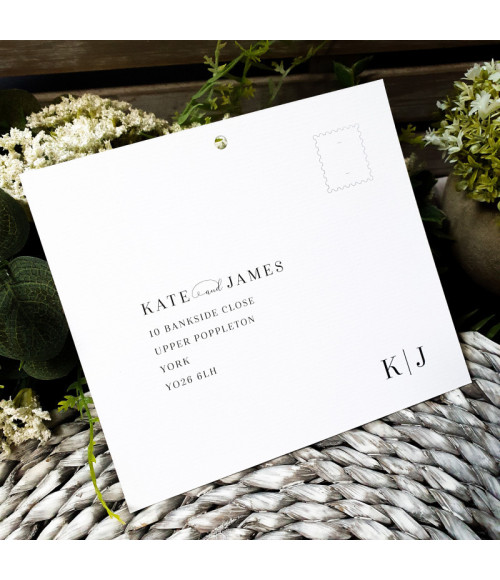 Elegant evening wedding stationery suite with coordinated RSVP and details cards