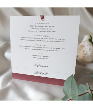 Sophisticated evening wedding invitation in soft pink tones for elegant celebrations.