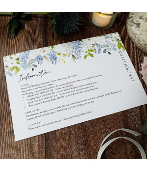 Dusty Blue wedding invitation card with luxury finish and elegant design.