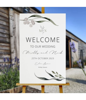 Botanical Wedding Welcome Sign | Personalised Wedding Reception Sign