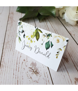 Botanical wedding invitation sample perfect for classic and romantic weddings.