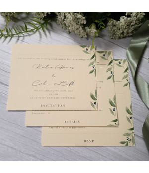 Elegance - Cream, Olive Leaves