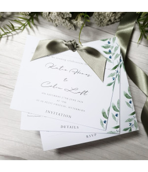 Greenery wedding invitation suite perfect for rustic and romantic UK weddings