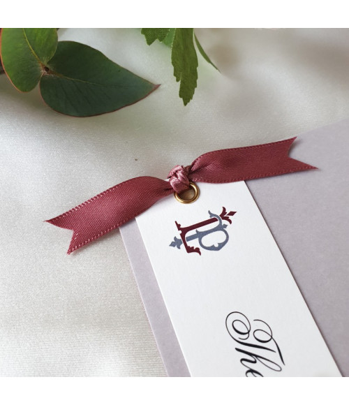 Beautiful personalised wedding menus featuring timeless typography for a sophisticated table setting.