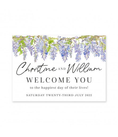 Wisteria Flowers Wedding Welcome Sign