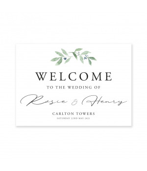 Elegance - Olive Leaves, White