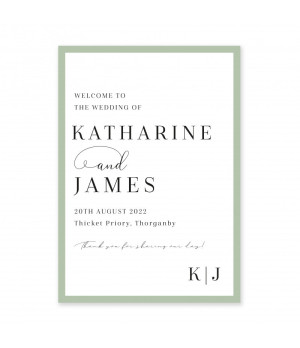 Modern Sage Green Wedding Welcome Sign