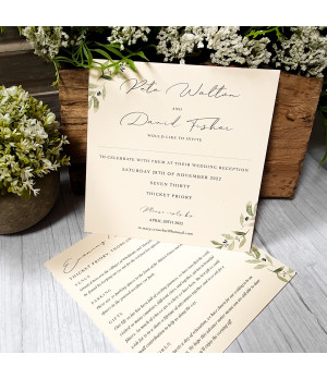 Elegance - Cream, Olive Leaves