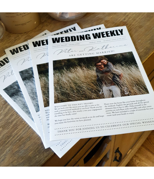 Personalised colour wedding newspaper
