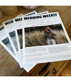 Personalised colour wedding newspaper