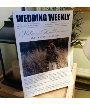 Printed colour wedding newspaper keepsake