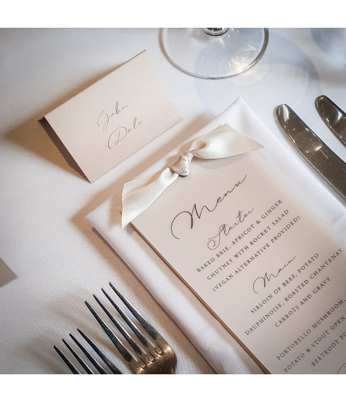 Romance Collection Wedding Place Cards with Personalised Guest Names