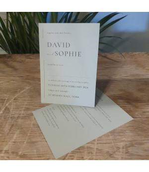 Luxury sage green evening wedding invitation designed for elegant UK wedding receptions.