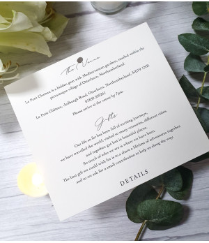 wedding invitation offering a perfect blend of elegance and practicality with RSVP and information cards