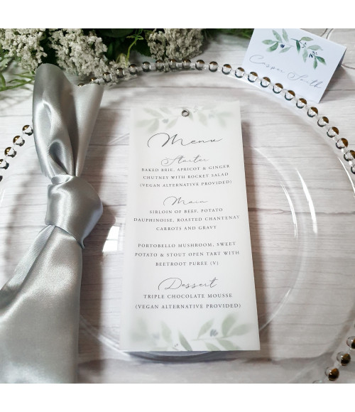 Elegance - Olive Leaves, White