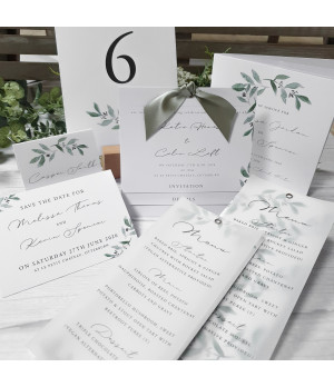 Elegance - Olive Leaves, White