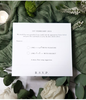 UK wedding stationery set featuring white roses and coordinated inserts