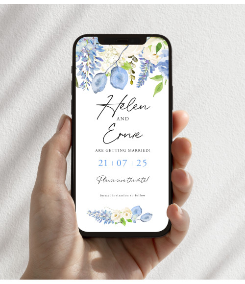Concertina Dusty Blue eSave the Date