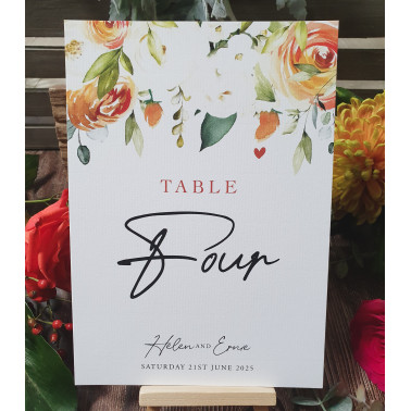 Modern terracotta wedding invitation sample, designed and handcrafted by Hearts & Twine in North Yorkshire.