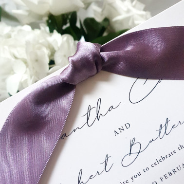 Romantic pastel purple wedding invitations perfect for spring and summer UK weddings