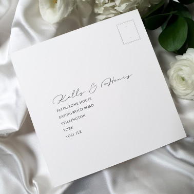 Sophisticated black wedding invites perfect for black-tie weddings in the UK