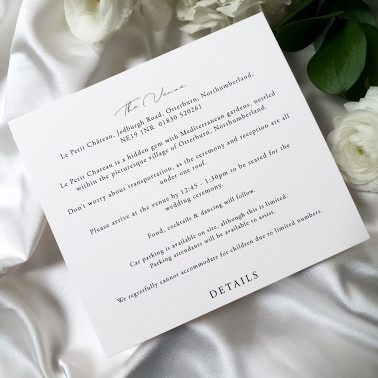 Luxury black wedding stationery designed for modern and traditional weddings