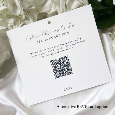 Close-up of elegant wedding invitation typography on premium black stationery