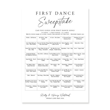 First Dance Sweepstake Sign