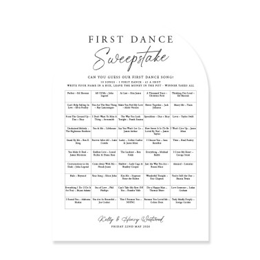 First Dance Sweepstake Sign