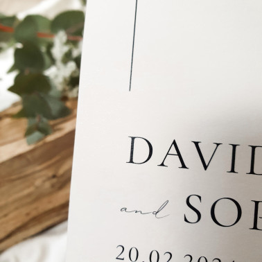 Personalised neutral wedding invitation designed in sophisticated champagne, beige and ivory tones.