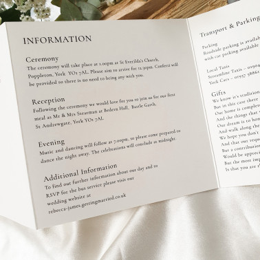 Stylish champagne and beige wedding invitation with personalised wording for a sophisticated neutral wedding celebration.