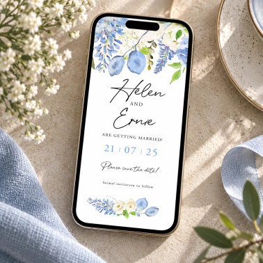 Concertina - Dusty Blue eSave the Date