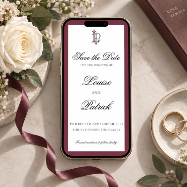 Signature Dusky Pink personalised save the date eCard for elegant wedding announcements.