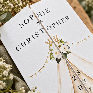 Bespoke wedding invitations designed around your unique ideas, wedding style, colour scheme and personal requirements.