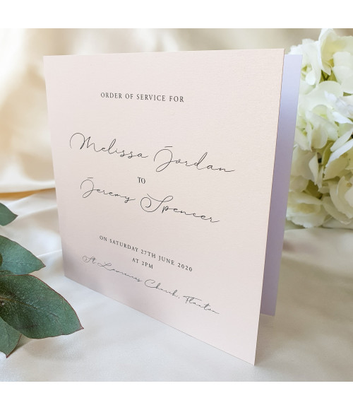 Blush Pink Wedding Order of Service