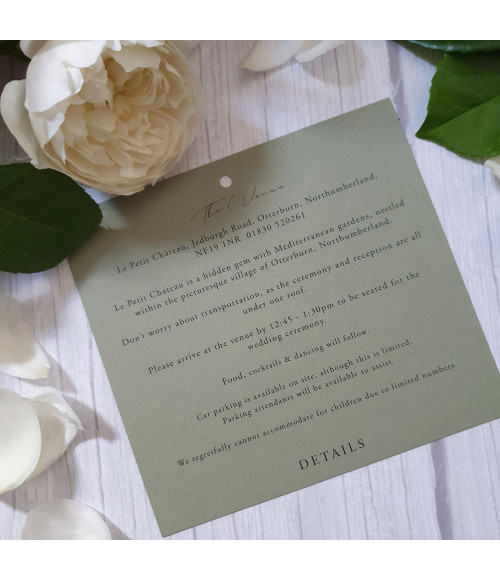 Elegant script typography printed on premium wedding stationery